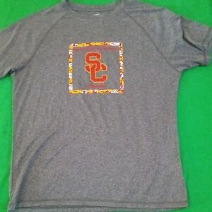 Rivalry Threads Gray Tee with Red and Yellow Logo